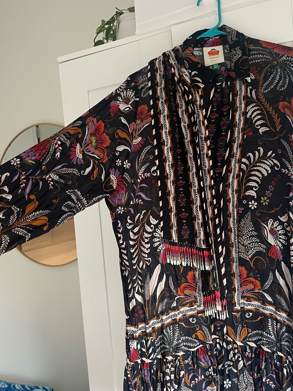 Farm Rio Floral Black Morif MiniDress with inside camisole - Picture 3 of 4